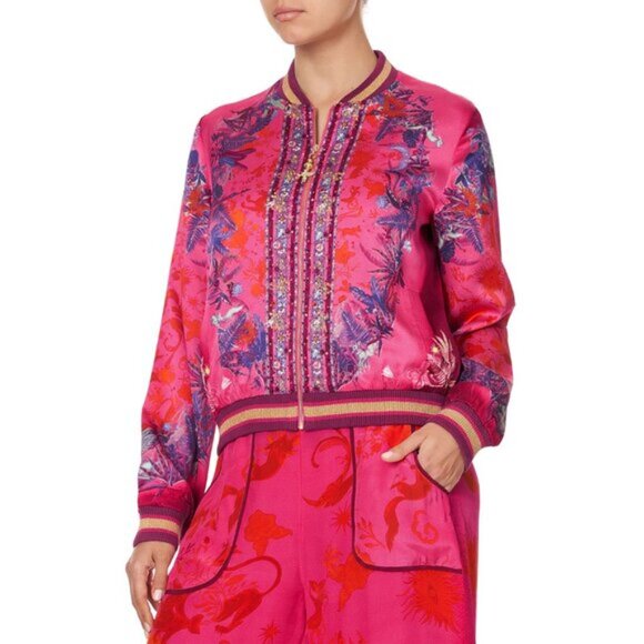 Camilla Tropic Of Neon Bomber Jacket Reversible Small b96E - Picture 12 of 14